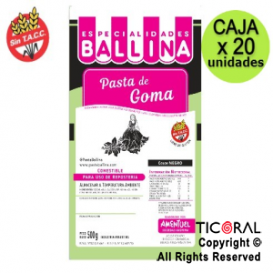 PASTA BALLINA DE GOMA COLOR NEGRO 500GRS 20 x 1